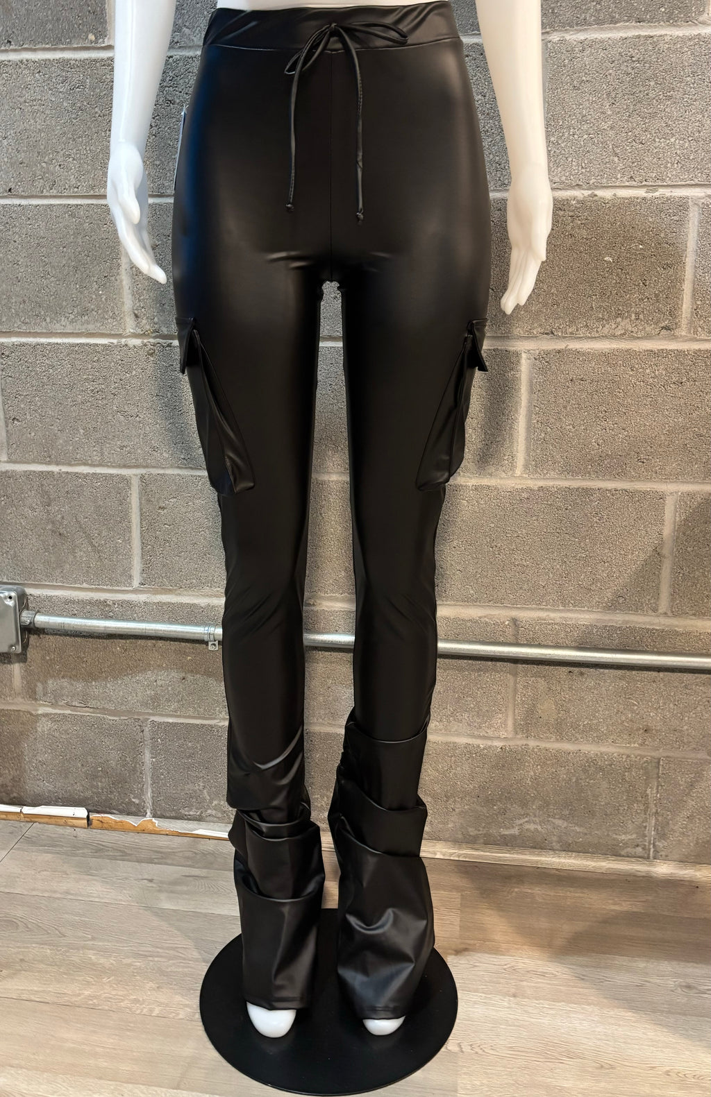 Pu Leather Stacked Pants