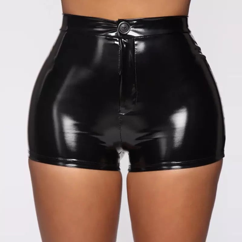 Gloss Faux Leather Shorts