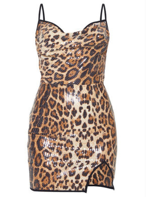 Leopard Sequin Dress
