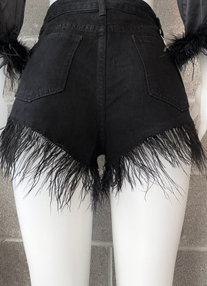 Feather Trim Shorts